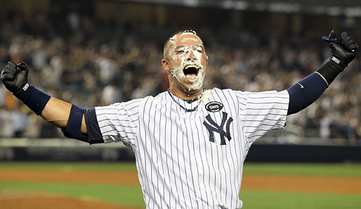 Nick Swisher avancierte zum Matchwinner für die New York Yankees gegen die Tampa Bay Rays. Was er im Gesicht hat? Keine Ahnung