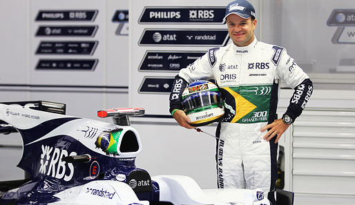 Glückwunsch Rubens Barrichello! Der Brasilianer feiert am Wochenende seinen 300. Grand Prix - mit passendem Overall