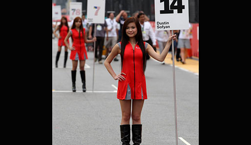 Der Singapur-GP: Lewis Hamiltons Freundin Nicole Scherzinger stiehlt den Gridgirls beim Nachtrennen von Singapur die Show