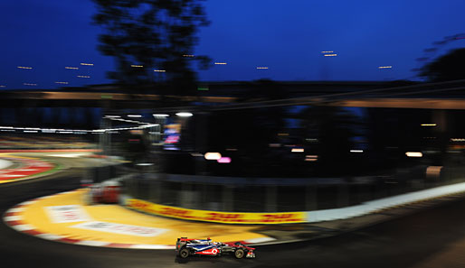 Stadtrundfahrt mit Panorama. Jenson Button drehte im Qualifying in Singapur die viertschnellste Runde