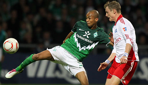 Werder Bremens Neuzugang Wesley trug ein großes Stück zum Sieg bei: Er legte Almeidas Siegtreffer auf und war steter Unruheherd
