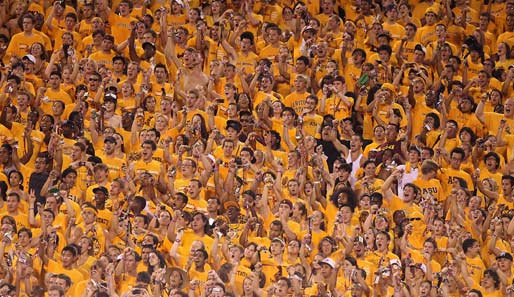 Das Pendant zur Gelben Wand: Fans der Arizona State Sun Devils während des College-Football-Spiels gegen die Portland State Vikings. Hat geholfen: Die Devils gewannen 54:9