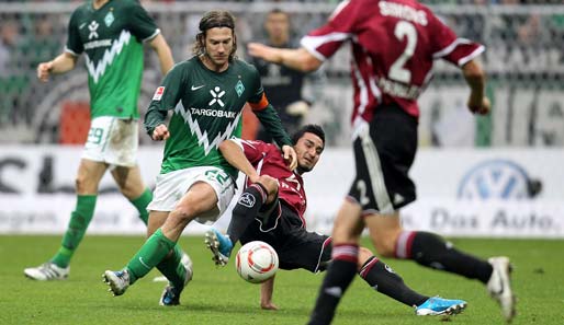 Hier ist Ilkay Guendogan am Boden, doch mit zwei Treffern war er der Club-Held an der Weser