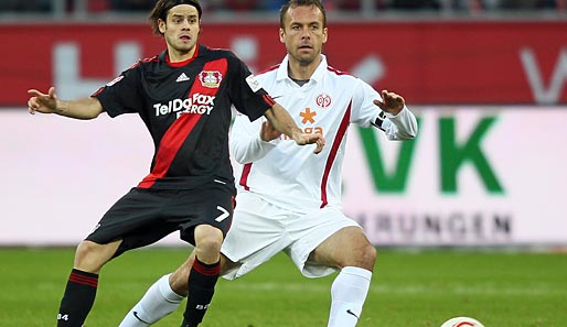 Leverkusen - Mainz 0:1: Tranquillo Barnetta machte kein gutes Spiel. Nikolce Noveski hatte damit allerdings wenig zu tun
