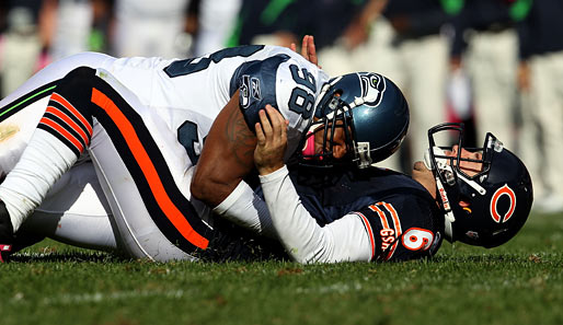 Chicago Bears - Seattle Seahawks 20:23: Jay Cutler wurde mehrfach böse gesackt. Am Ende kassierte Chicago auch deshalb eine überraschende Heimpleite