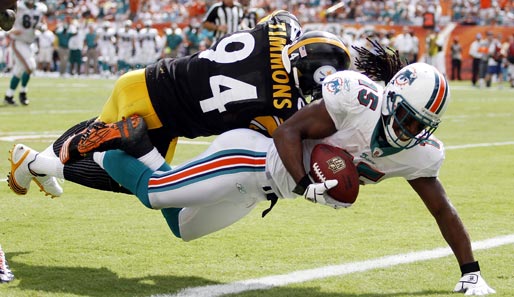 Miami Dolphins - Pittsburgh Steelers 22:23: Spannung bis zum Schluss in Miami. Am Ende gewannen allerdings die Steelers dank eines Fieldgoals kurz vor Schluss
