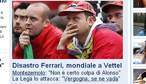 La Repubblica (Italien): "Ferrari-Desaster, Vettel Weltmeister - Montezemolo: 'Es ist nicht Alonsos Schuld'"