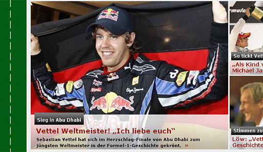 Sport-Bild (Deutschland): "Vettel Weltmeister! 'Ich liebe euch'"
