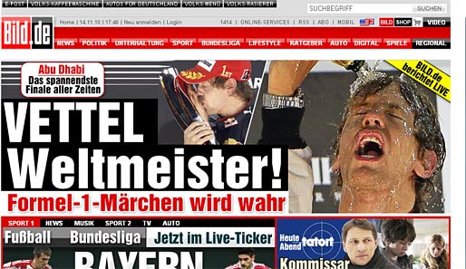 Bild (Deutschland): "VETTEL Weltmeister! Formel-1-Märchen wird wahr"