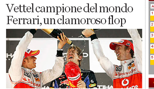 Corriere della Sera (Italien): "Vettel Weltmeister, Wahnsinns-Flop von Ferrari"
