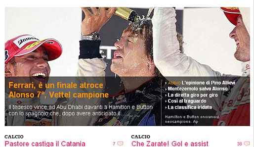 La Gazzetta dello Sport (Italien): Grausames Ferrari-Finale - Alonso Siebter, Vettel Weltmeister"