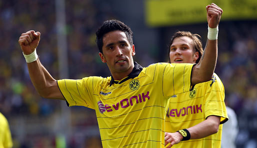 Platz 5: Lucas Barrios (26) von Borussia Dortmund (14 Tore). Der Argentinier kam 2009 von Colo-Colo (Chile) in den Ruhrpott