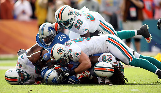 Miami Dolphins - Detroit Lions 27:34: Die Dolphins sind zuhause einfach eine Vollkatastrophe. 1-7-Bilanz vor den heimischen Fans, 6-1 auswärts...