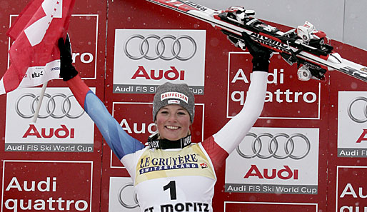 Der erste Weltcup-Erfolg aber gelang ihr in der Heimat: Am 20. Dezember 2008 siegte Gut im Super-G von St. Moritz
