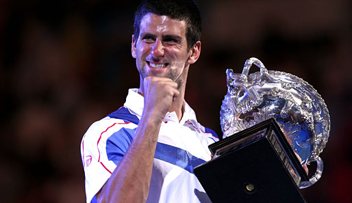 ... Novak Djokovic gewann das erste Grand-Slam-Turnier des Jahres in drei Sätzen gegen Andy Murray