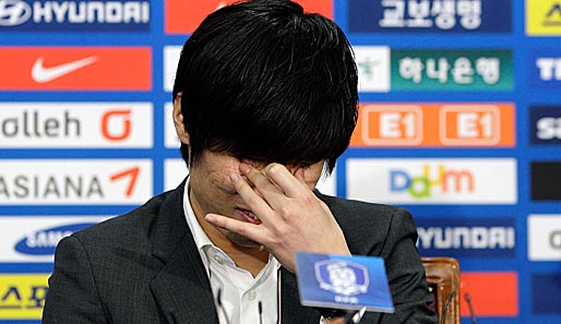 Pipi in den Augen: Ji-Sung Park hat nach dem kleinen Finale im Asien-Cup bekannt gegeben, dass er nie mehr für Südkorea spielen wird