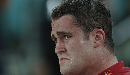 Herzerweichend: Der Australier James Horwill von Queensland sitzt schmollend auf der Bank, nachdem er beim Rugby-Match gegen New South Wales verletzt vom Platz musste