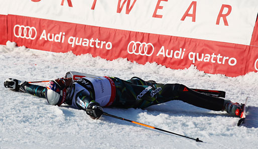 ...und der Norweger brachte sein erneutes Kombi-Gold im Slalom souverän nach Hause