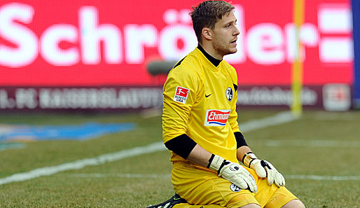 Trauriges Ende für den besten Freiburger: Oliver Baumann hatte 90 Minuten alles gehalten und war beim entscheidenden Treffer doch chancenlos