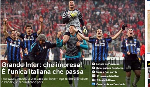 Corriere dello Sport (Italien): "Super Inter: Welch eine Heldentat! Als einzige Italiener weiter"