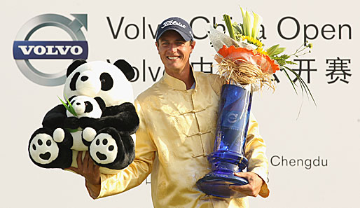 Golfprofi Nicolas Colsaerts gewann die Volvo China Open in Chengdu und erhielt neben 500.000 Dollar Siegprämie auch einen Plüschpanda