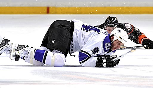 "Wo ist denn der verdammte Puck?" Ryan Smyth vom NHL-Klub Los Angeles Kings hat anscheinend seine Kontaktlinsen vergessen
