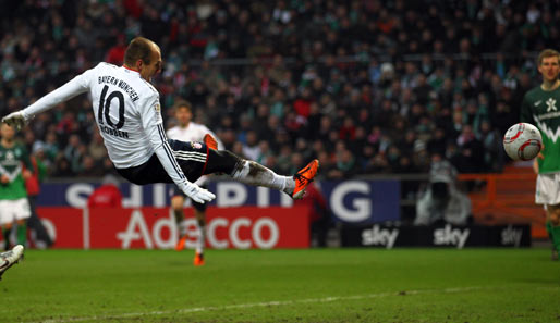 Platz 2: Arjen Robben fiel die Hinrunde aus, bestach dafür in der Rückrunde beim FC Bayern mit 22 Scorerpunkten (12 Tore/10 Vorlagen) in nur 14 Spielen umso mehr