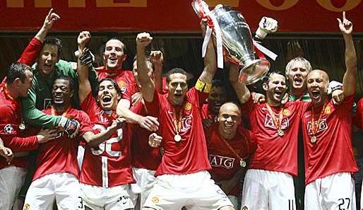 Im Elfmeterschießen gegen den FC Chelsea gewann Manchester United 2008 den letzten seiner insgesamt drei Landesmeister-Titel (1968, 1999, 2008)