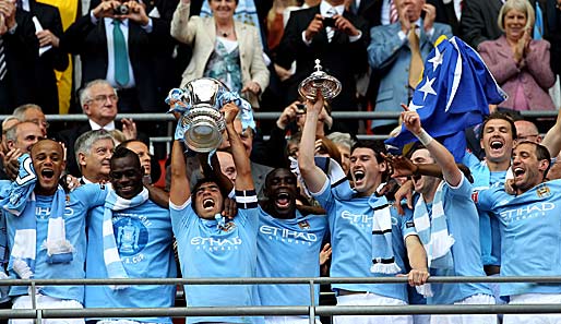 DRITTER/FA-CUP-SIEGER: Manchester City gewann den FA Cup und spielt als Liga-Dritter erstmals in der Champions League