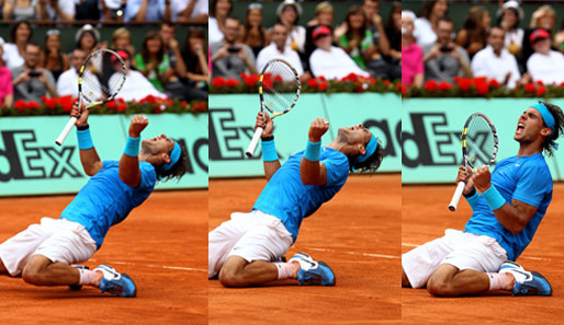 Am Ende gab's aber den bekannten Kniefall: Nadal bezwang Murray klar in drei Sätzen