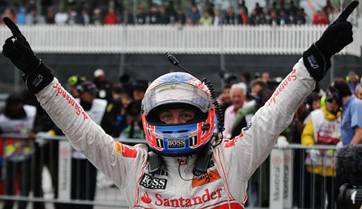 Jenson Button holte in Kanada seinen ersten Sieg in der laufenden Saison. Für McLaren war es bereits der zweite Saisontriumph.