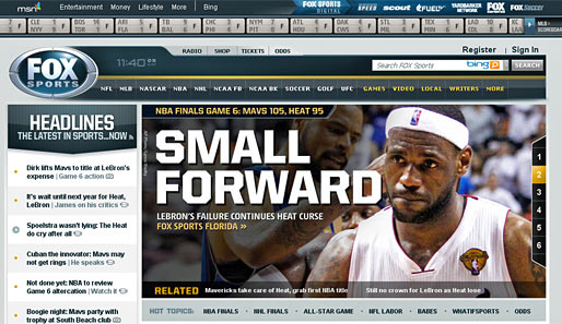 Noch eine "FOX"-Schlagzeile: Miamis LeBron James wird als "Small" Forward, also als "kleiner" Forward, verspottet
