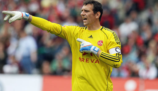 Der Kapitän: Raphael Schäfer hütet seit seinem Wechsel 2001 vom VfB Lübeck zu Nürnberg das Tor. 2007/2008 spielte er eine Saison für den VfB Stuttgart