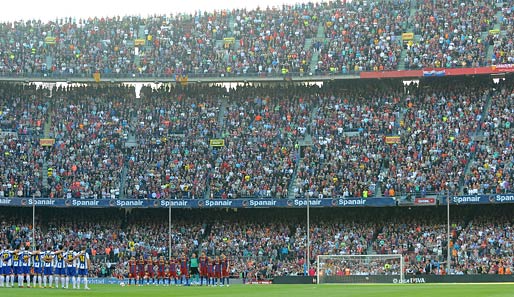 1. Platz: FC Barcelona, Camp Nou. Zuschauerschnitt: 84.821
