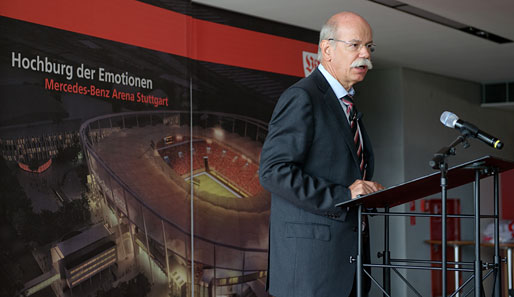 Dr. Dieter Zetsche, Daimler-Vorstandsvorsitzender, verglich das Stadion mit einem neuen Auto: "Ein 60.000-Sitzer!"
