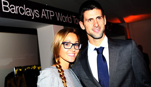 Novak Djokovic und seine bezaubernde Freundin Jelena Ristic bei den ATP World Tour Finals in London