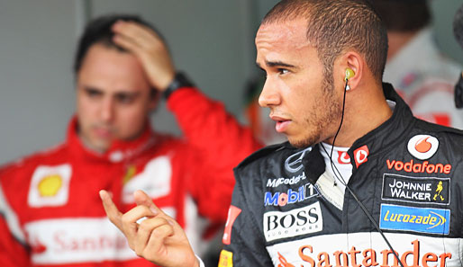 So sieht man aus, wenn man nicht ganz so gut gewesen ist wie Vettel. Lewis Hamilton schaute nach Startplatz vier in Brasilien mürrisch