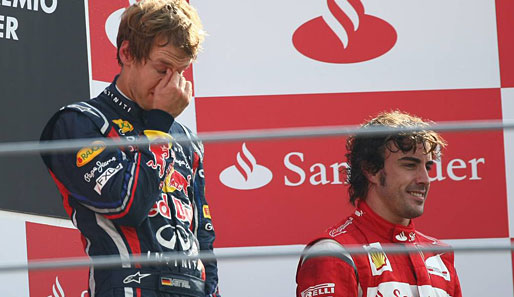 ITALIEN-GP: Rührung auf dem Podium. Sebastian Vettel war nach seinem Sieg an der Stätte seines ersten Triumphes so emotional, dass er einige Tränen verdrückte