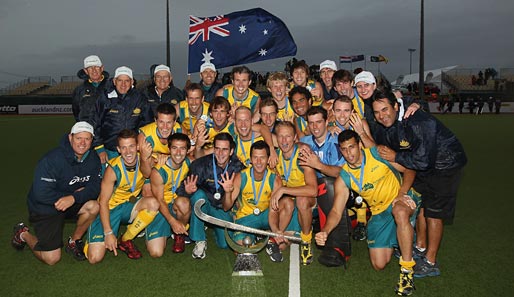 So sehen Sieger aus: Das australische Hockey-Team gewinnt die Men's Champions Trophy 2011 - Gratulation!
