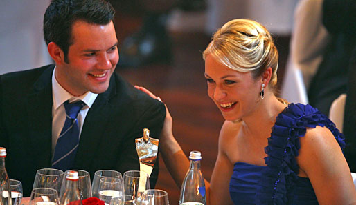 Mit ihrem Freund Josef Holzer, - kurz Sepp - hatte Magdalena Neuner bei der Gala "Sportler des Jahres" sichtlich Spaß