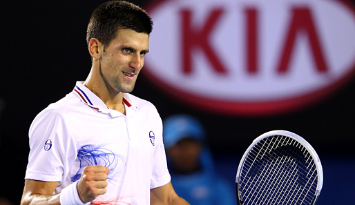 Tag 10: Novak Djokovic freut sich zu Recht. Nach einer überzeugenden Leistung steht der Serbe im Halbfinale