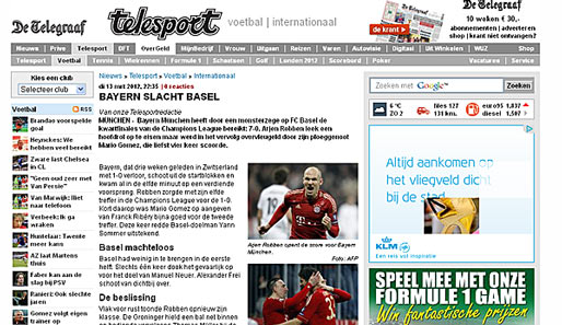 De Telegraaf - Niederlande ("Bayern schlachtet Basel")