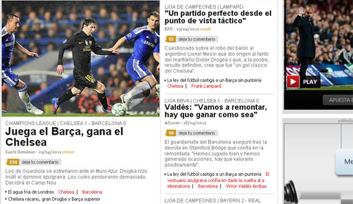 AS-Spanien ("Barca spielt, Chelsea gewinnt")