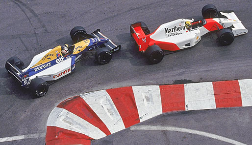 1992: Ayrton Senna macht sich vor Nigel Mansell so breit wie ein 40-Tonner