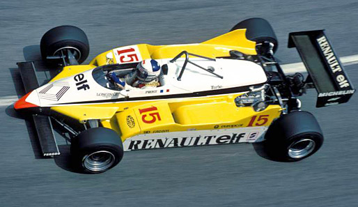 1982: Alain Prost liegt im Renault sicher in Führung, als er sich auf feuchter Fahrbahn in die Leitplanken verabschiedet