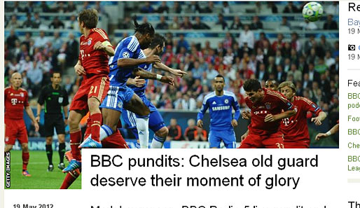 ENGLAND: Für die "BBC" ist die Sache glasklar: Die alte Garde von Chelsea habe die Sternstunde verdient