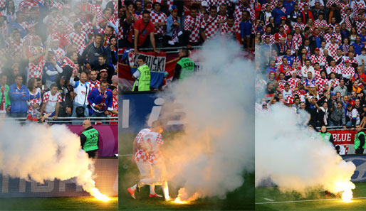 Wer nach der Pause auf ein Feuerwerk der Kroaten wartete, wurde enttäuscht. Negativer Höhepunkt waren Fans, die den Rasen mit Bengalos in Rauch einhüllten
