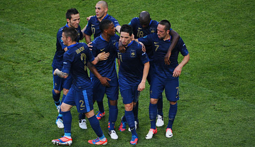 Nach dem ersten Turniertreffer der Equipe Tricolore war die Erleichterung im französischen Team deutlich zu spüren