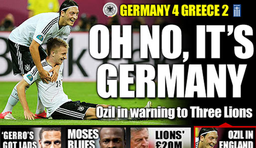 So richtig freuen mag sich die britische "Sun" nach dem 4:2-Viertelfinalsieg der deutschen Nationalmannschaft nicht. Das DFB-Team wäre Englands Halbfinal-Gegner