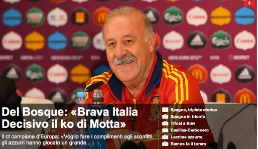 "Corriere dello Sport" beklagt erst das Ende des italienischen Traums und konzentriert sich dann auf das Lob von Spaniens Coach